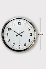 Dekoratif Duvar Saati Modeli | 40 cm Krom Metal | Butik Saat