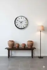 Dekoratif Duvar Saati Modeli | 40 cm Krom Metal