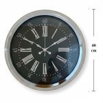 40 cm krom metal duvar saati