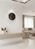 40 cm Metal Krom Duvar Saati