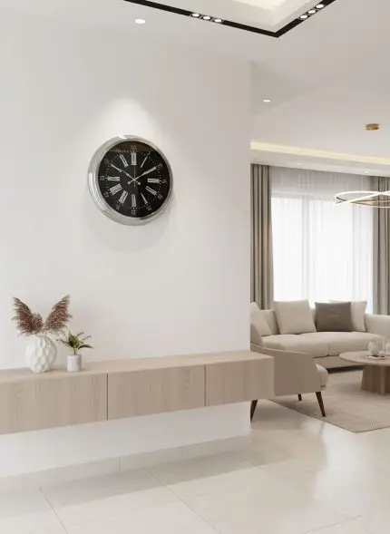 40 cm Metal Krom Duvar Saati