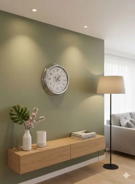 40 cm Krom Metal Dekoratif Duvar Saati