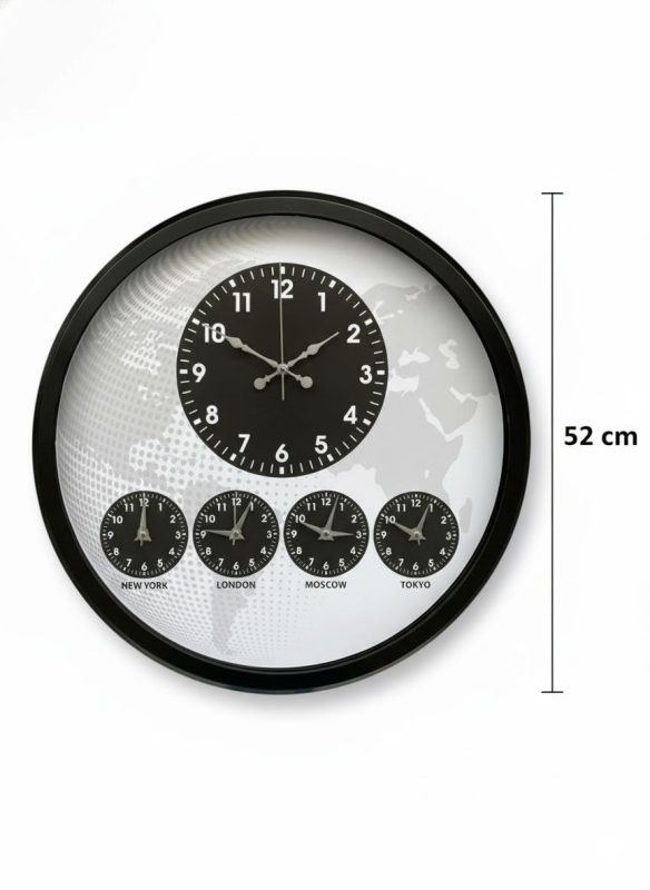 52 cm Siyah dünya saatleri duvar saatleri