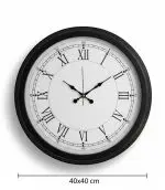 Metal Romen Siyah Duvar Saati