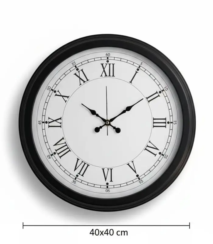 Metal Romen Siyah Duvar Saati