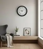 Metal Romen Siyah Duvar Saati