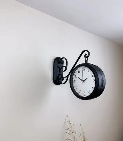 Çift Taraflı Klasik İstasyon Duvar Saati - 36x25 cm