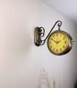 Çift Taraflı Anque İstasyon Duvar Saati - 36x25 cm