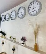 Ülke Saatleri Klasik 36 cm Krom Metal 5’li Seti