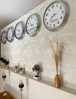 Ülke Saatleri Duvar Saati 40 cm Krom Metal 5’li Seti