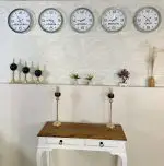 Ülke Başkentleri Duvar Saati 36 cm Krom Metal 5’li Seti