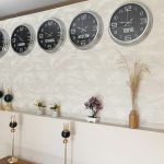 Dünya Saatleri Duvar Saati 40 cm Krom Metal 5’li Seti