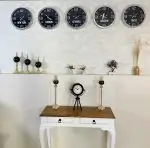 Dünya Saatleri Duvar Saati 36 cm Krom Metal 5’li Seti