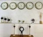 Dünya Saatleri Duvar Saati 40 cm Eskitme Metal 5’li Seti