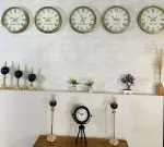 Dünya Saatleri Duvar Saati 36 cm Eskitme Metal 5’li Seti
