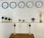 36 cm Krom Metal 5’li Seti-Otel Dünya Saatleri Duvar Saati