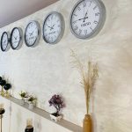 36 cm Krom Metal 5’li Seti-Otel Dünya Saatleri Duvar Saati