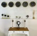 36 cm Eskitme Metal 5 li Set Otel Dünya Saatleri Duvar Saati