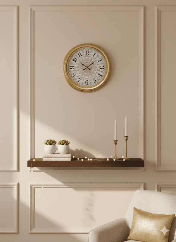 40 cm gold duvar saati modeli