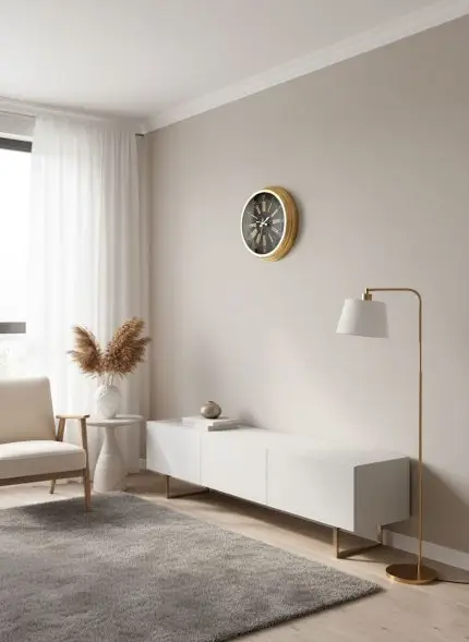 Dekoratif Duvar Saati Gold Metal