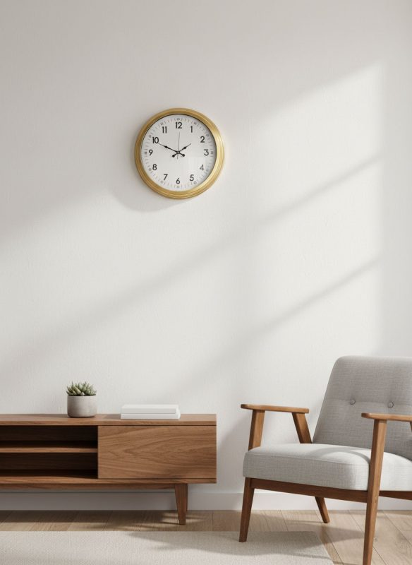 Klasik Duvar Saati Gold Metal