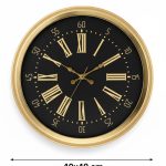 Dekoratif Duvar Saati Gold Metal