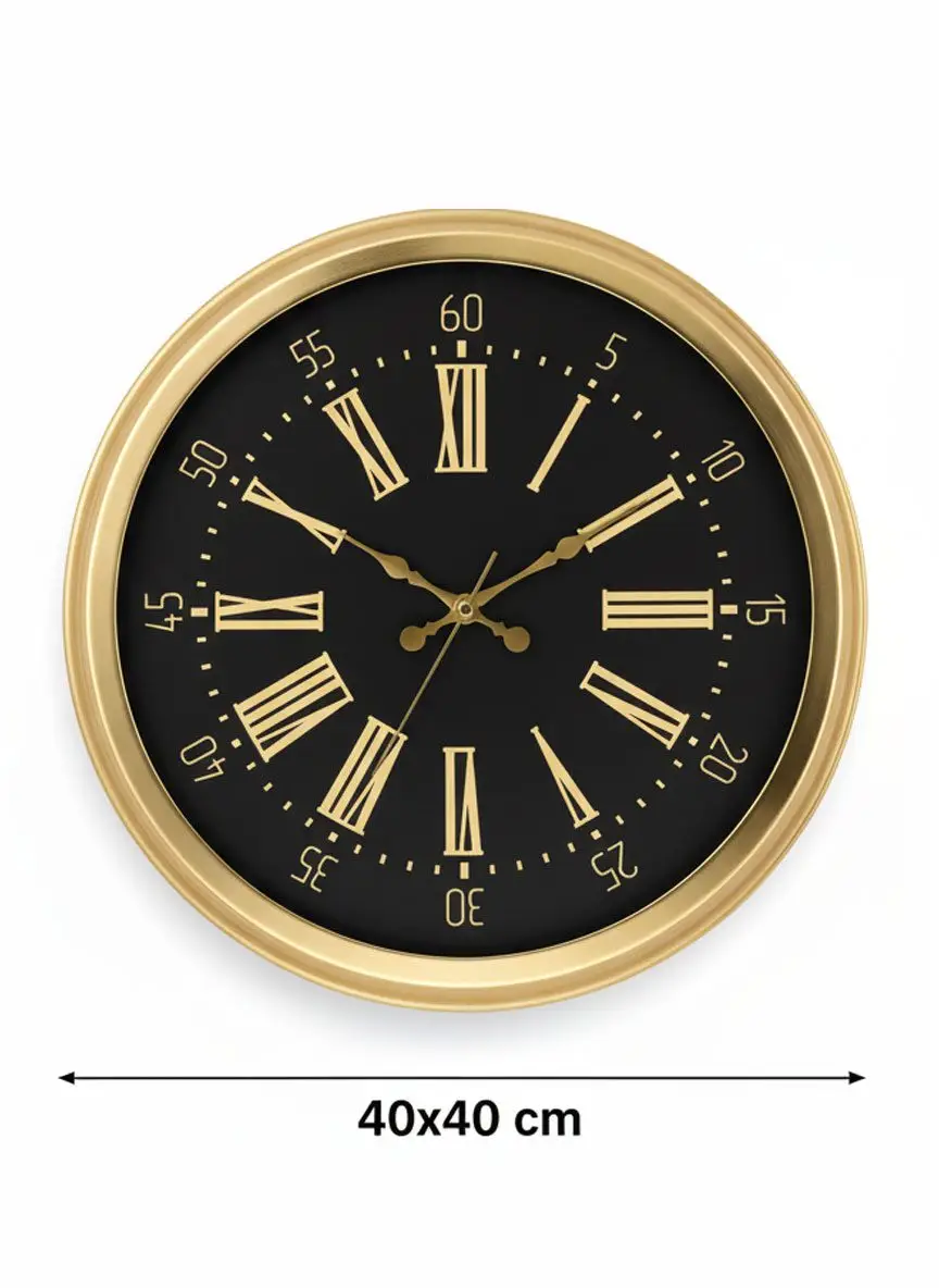 Dekoratif Duvar Saati Gold Metal