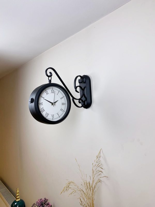 Çift Taraflı Romen İstasyon Duvar Saati 36×25 cm