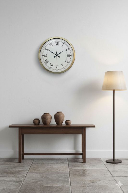 Eskitme Duvar Saati | 40 cm Metal Sessiz-Akar