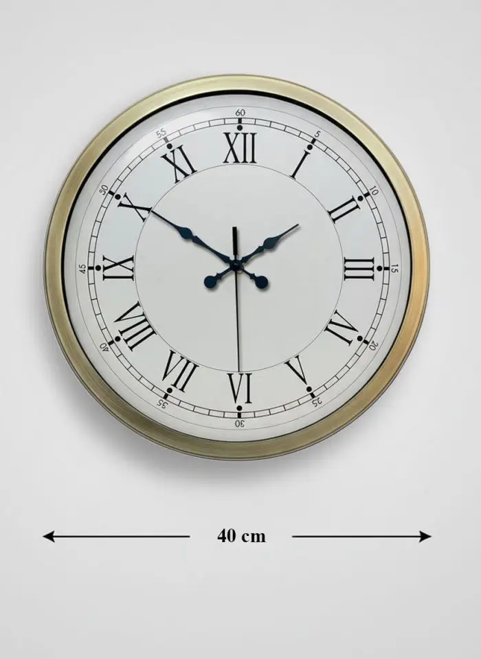 Eskitme Duvar Saati | 40 cm Metal Sessiz-Akar