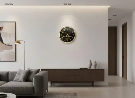 Promosyon Duvar Saat 40 cm Gold Metal