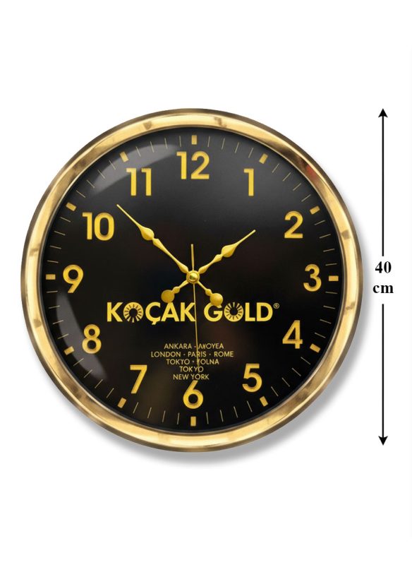 Promosyon Duvar Saat 40 cm Gold Metal