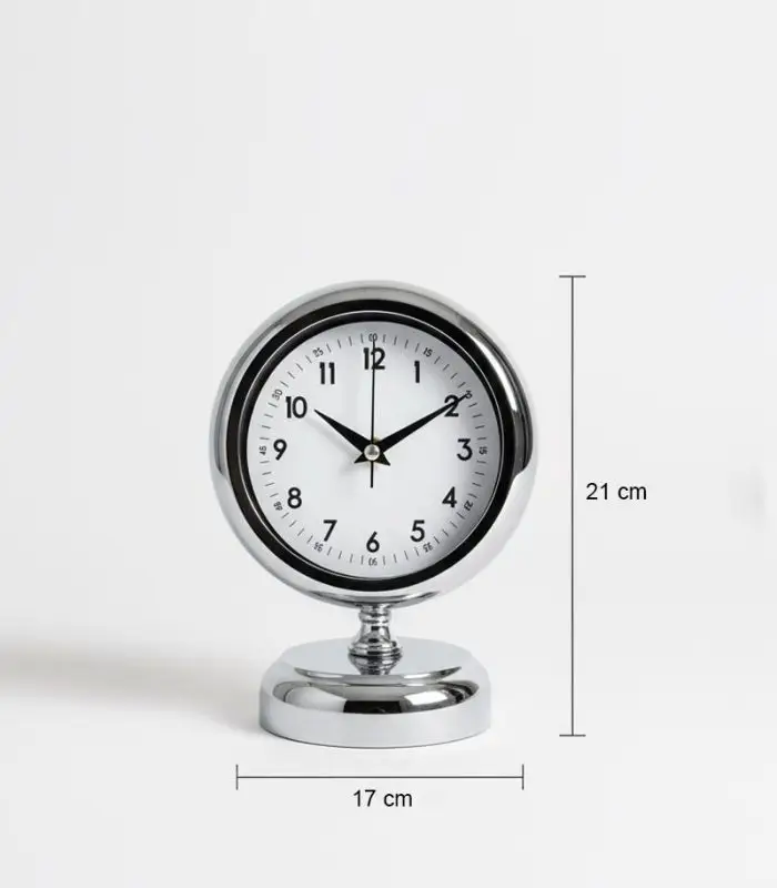 Metal Dekoratif Krom Masa Saati Modeli