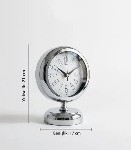 Metal Dekoratif Krom Masa Saati Modeli
