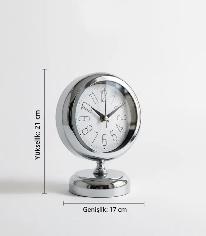 Metal Dekoratif Krom Masa Saati Modeli