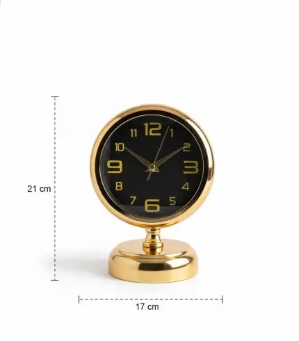 Metal Lüks Gold Masa Saati Modeli