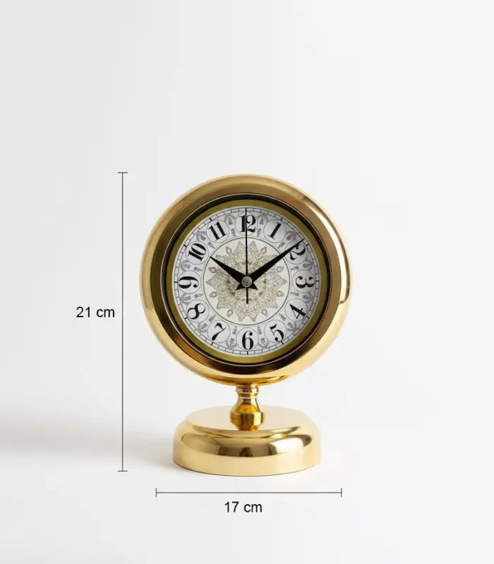 Metal Lüks Gold Masa Saati