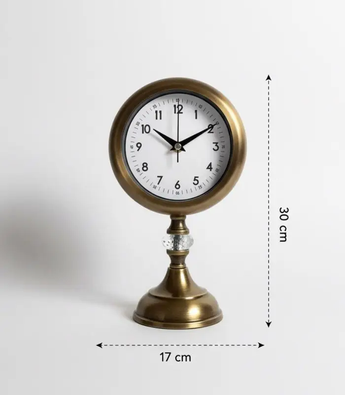 Metal Kristal Eskitme Masa Saati Modeli