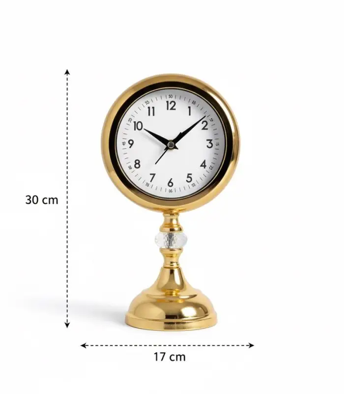 Metal Kristal Gold Masa Saati