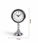 Dekoratif Metal Kristal Krom Masa Saati | 30x17 cm | Butik Saat
