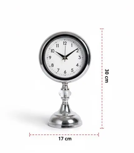 Dekoratif Metal Kristal Krom Masa Saati | 30x17 cm | Butik Saat