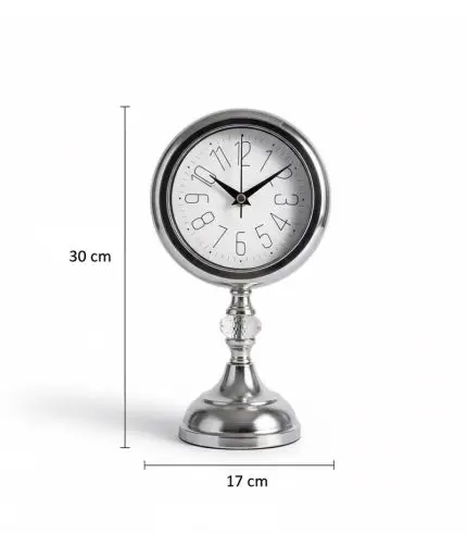 Analog Metal Kristal Krom Masa Saati