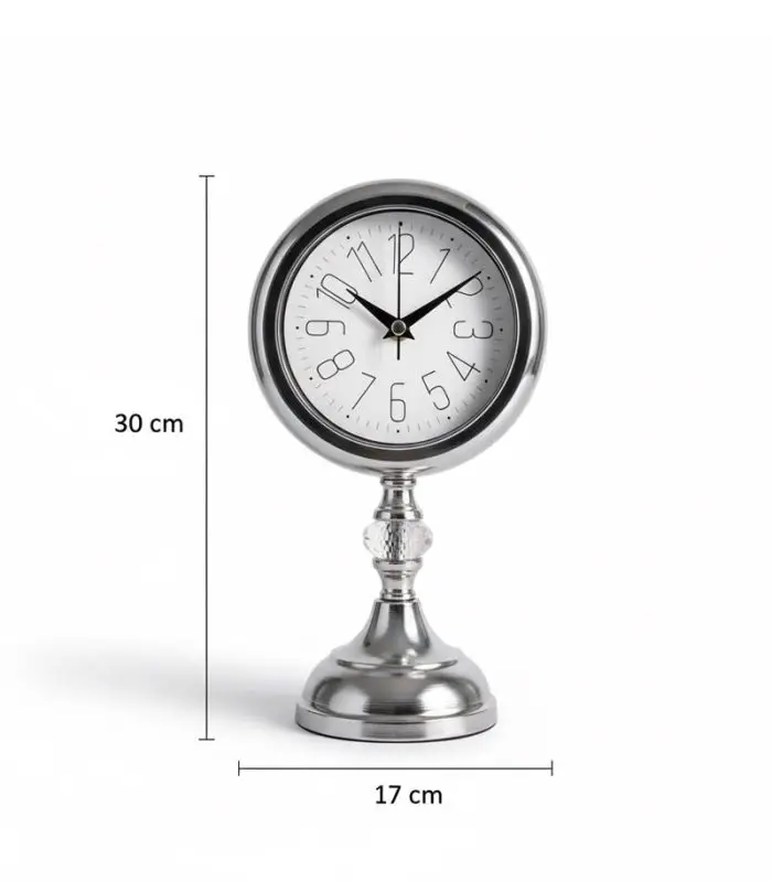 Analog Metal Kristal Krom Masa Saati