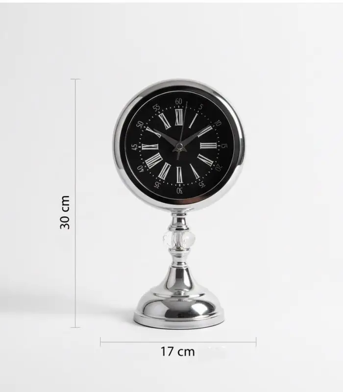 Dekoratif Metal Kristal Krom Masa Saati