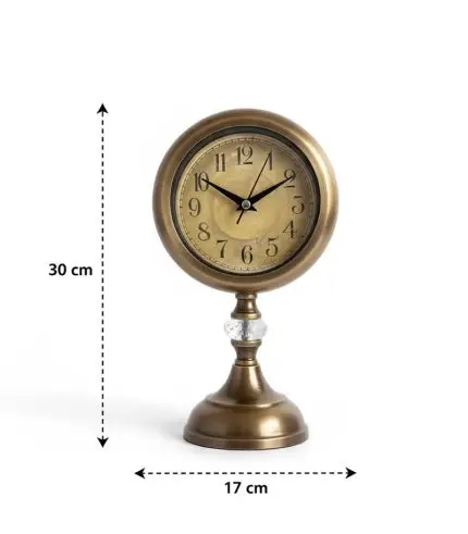 Metal Kristal Eskitme Masa Saati Modeli