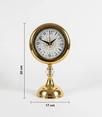 Metal Kristal Gold Masa Saati
