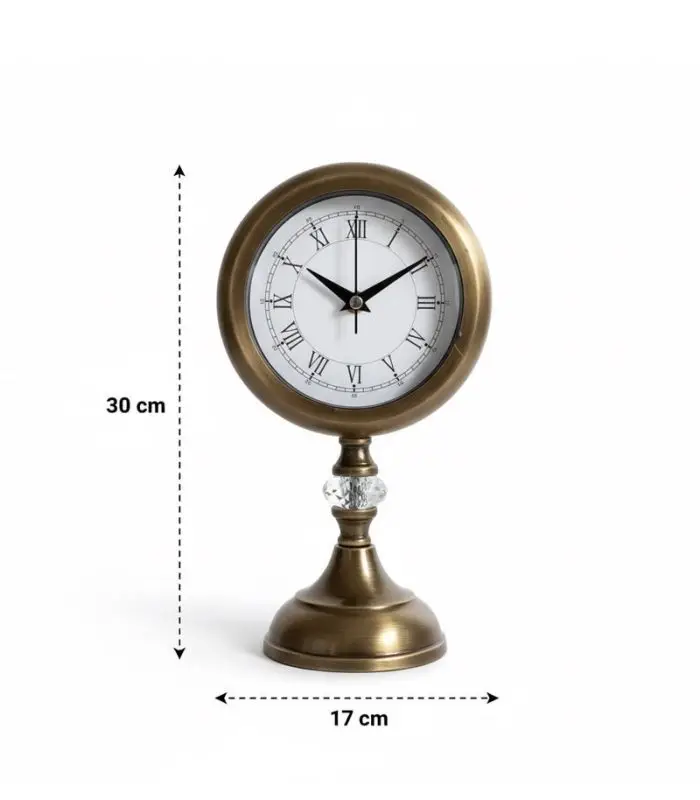 Metal Kristal Eskitme Masa Saati Modeli