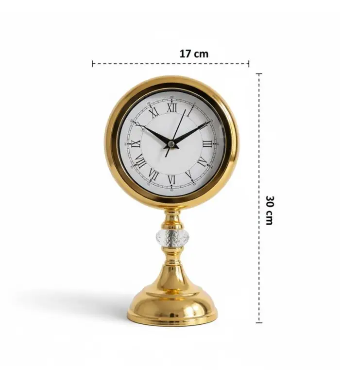 Metal Kristal Gold Masa Saati