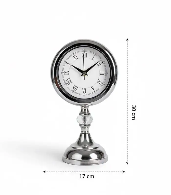 Dekoratif Metal Kristal Krom Masa Saati