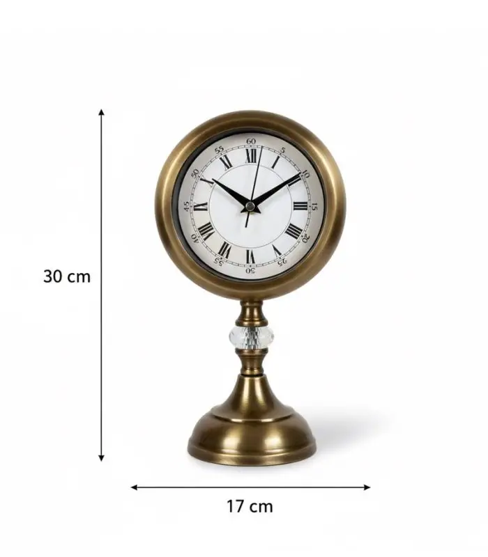 Metal Kristal Eskitme Masa Saati Modeli